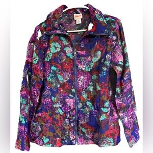Ruby Rd. Full Zip Shacket Womens 14 Floral Leaves Artsy Colorful